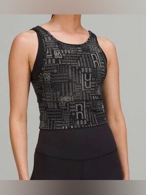 NWOT New Lululemon Power Pivot Everlux Tank Top *Motif Lululemon Ombre Black